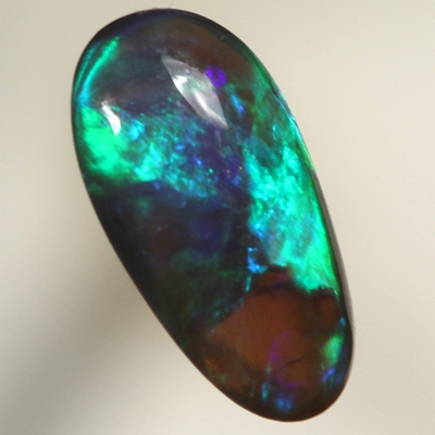 SOLID BLACK CRYSTAL OPAL Bright strong rolling flashes 